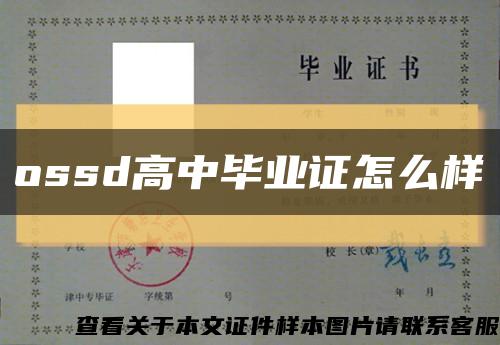 ossd高中毕业证怎么样缩略图