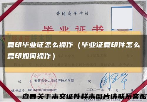 复印毕业证怎么操作（毕业证复印件怎么复印如何操作）缩略图