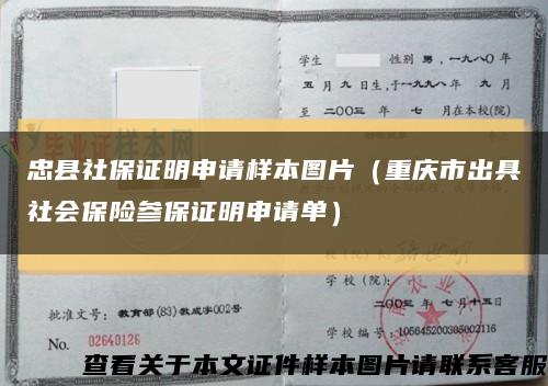 忠县社保证明申请样本图片（重庆市出具社会保险参保证明申请单）缩略图