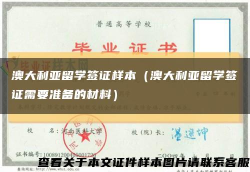 澳大利亚留学签证样本（澳大利亚留学签证需要准备的材料）缩略图