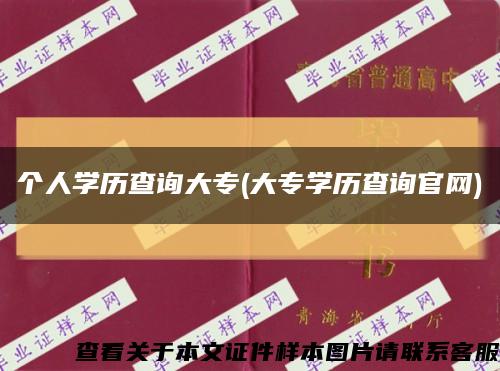 个人学历查询大专(大专学历查询官网)缩略图