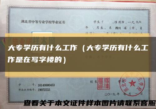 大专学历有什么工作（大专学历有什么工作是在写字楼的）缩略图