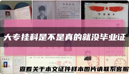 大专挂科是不是真的就没毕业证缩略图