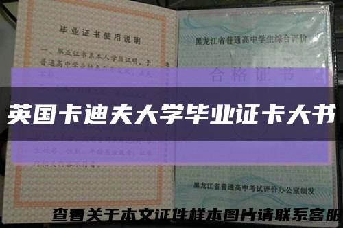 英国卡迪夫大学毕业证卡大书缩略图