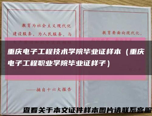 重庆电子工程技术学院毕业证样本（重庆电子工程职业学院毕业证样子）缩略图
