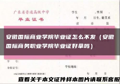 安徽国际商业学院毕业证怎么不发（安徽国际商务职业学院毕业证好拿吗）缩略图