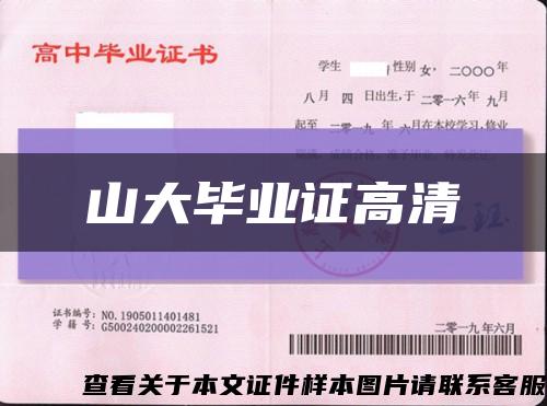 山大毕业证高清缩略图