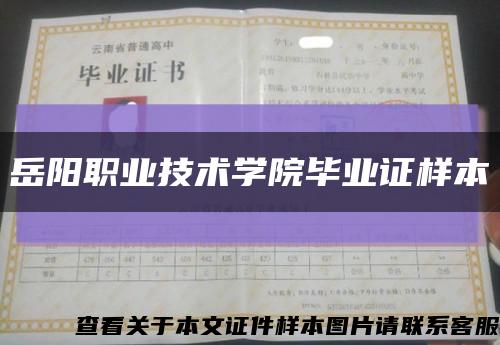 岳阳职业技术学院毕业证样本缩略图