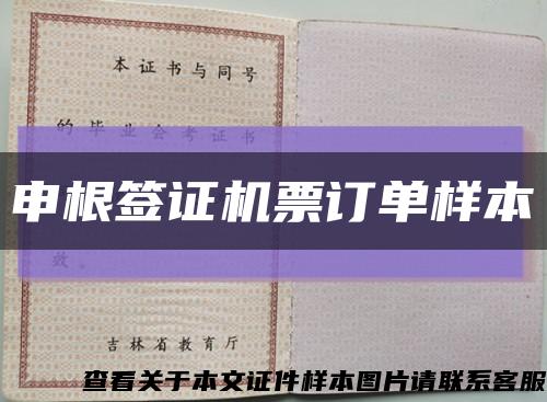 申根签证机票订单样本缩略图