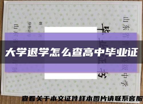 大学退学怎么查高中毕业证缩略图