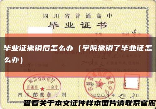 毕业证撤销后怎么办（学院撤销了毕业证怎么办）缩略图