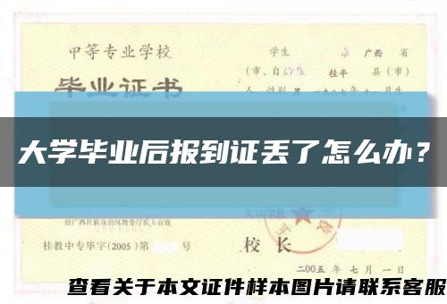 大学毕业后报到证丢了怎么办？缩略图
