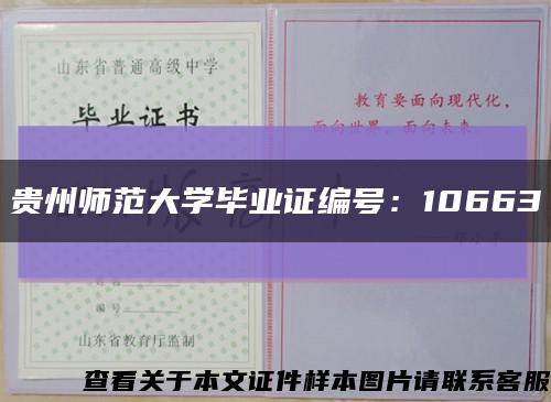 贵州师范大学毕业证编号：10663缩略图