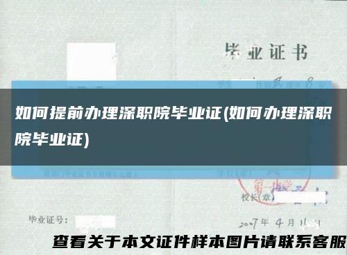 如何提前办理深职院毕业证(如何办理深职院毕业证)缩略图