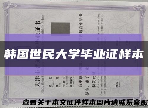 韩国世民大学毕业证样本缩略图