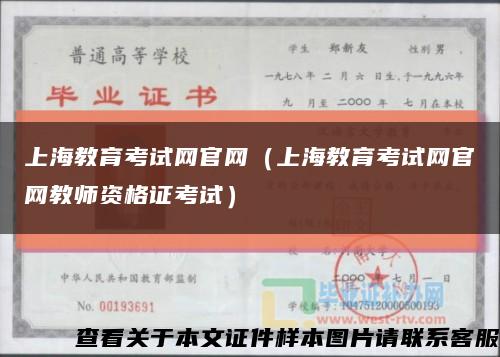 上海教育考试网官网（上海教育考试网官网教师资格证考试）缩略图