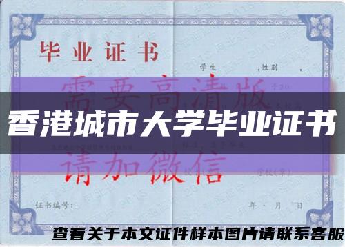 香港城市大学毕业证书缩略图