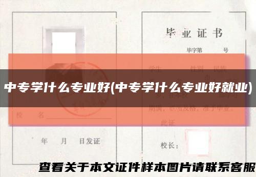 中专学什么专业好(中专学什么专业好就业)缩略图