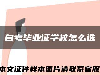 自考毕业证学校怎么选缩略图