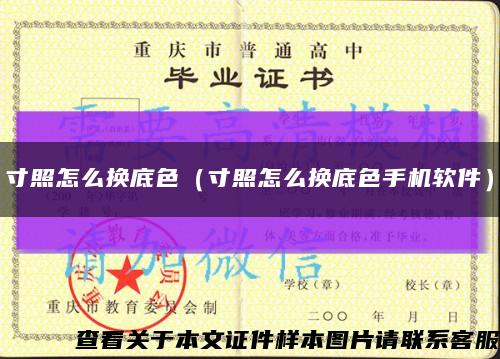 寸照怎么换底色（寸照怎么换底色手机软件）缩略图