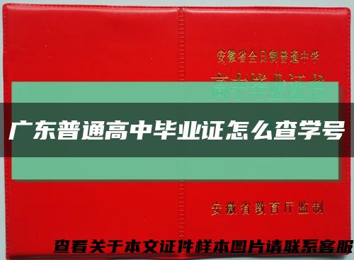 广东普通高中毕业证怎么查学号缩略图