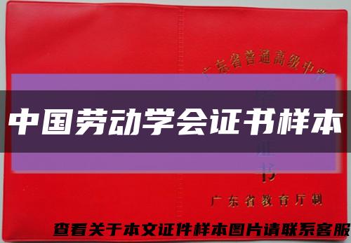 中国劳动学会证书样本缩略图