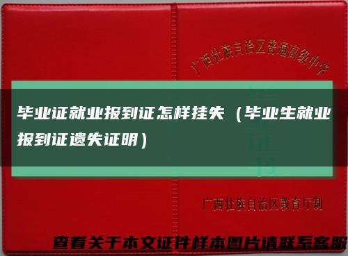 毕业证就业报到证怎样挂失（毕业生就业报到证遗失证明）缩略图