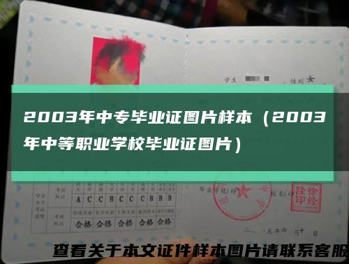 2003年中专毕业证图片样本（2003年中等职业学校毕业证图片）缩略图