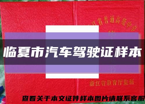 临夏市汽车驾驶证样本缩略图