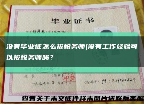 没有毕业证怎么报税务师(没有工作经验可以报税务师吗？缩略图