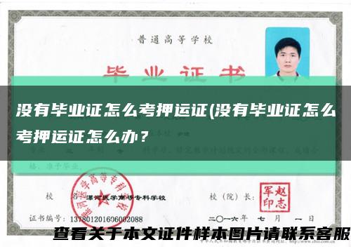 没有毕业证怎么考押运证(没有毕业证怎么考押运证怎么办？缩略图