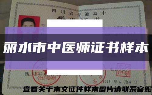 丽水市中医师证书样本缩略图