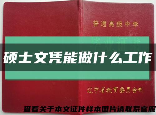 硕士文凭能做什么工作缩略图