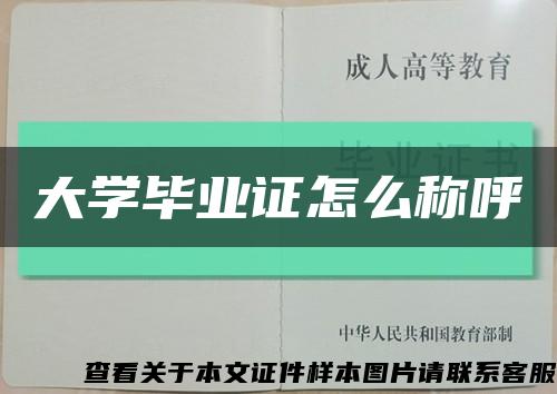 大学毕业证怎么称呼缩略图