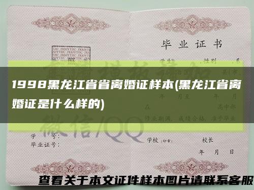 1998黑龙江省省离婚证样本(黑龙江省离婚证是什么样的)缩略图