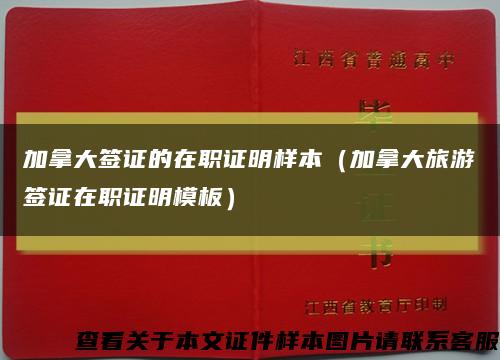 加拿大签证的在职证明样本（加拿大旅游签证在职证明模板）缩略图
