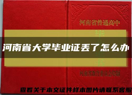 河南省大学毕业证丢了怎么办缩略图