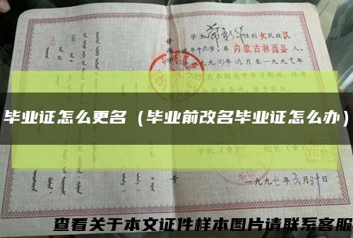 毕业证怎么更名（毕业前改名毕业证怎么办）缩略图