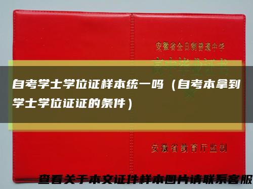自考学士学位证样本统一吗（自考本拿到学士学位证证的条件）缩略图