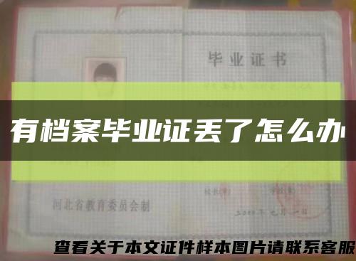有档案毕业证丢了怎么办缩略图