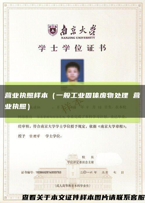 营业执照样本（一般工业固体废物处理 营业执照）缩略图