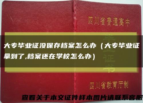大专毕业证没保存档案怎么办（大专毕业证拿到了,档案还在学校怎么办）缩略图