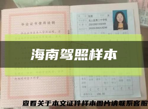 海南驾照样本缩略图