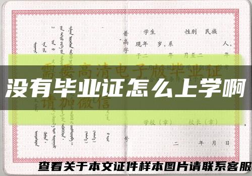 没有毕业证怎么上学啊缩略图