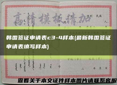 韩国签证申请表c3-4样本(最新韩国签证申请表填写样本)缩略图