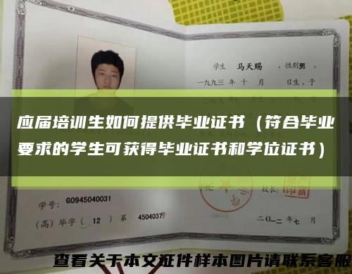 应届培训生如何提供毕业证书（符合毕业要求的学生可获得毕业证书和学位证书）缩略图