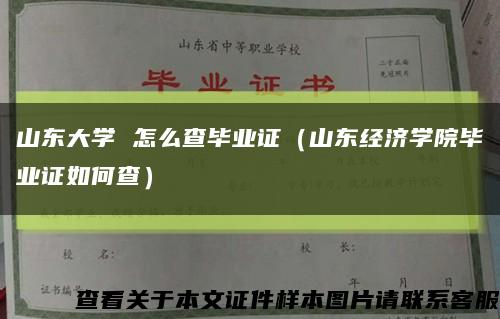 山东大学 怎么查毕业证（山东经济学院毕业证如何查）缩略图