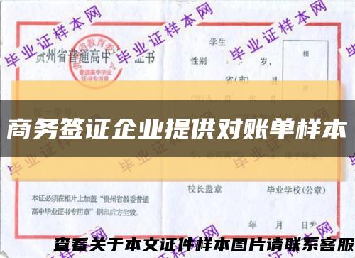 商务签证企业提供对账单样本缩略图