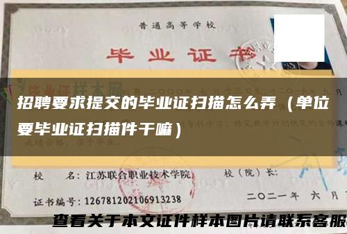 招聘要求提交的毕业证扫描怎么弄（单位要毕业证扫描件干嘛）缩略图