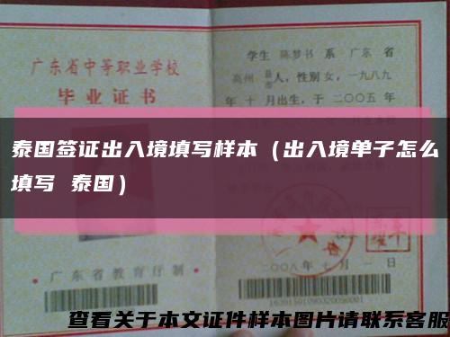 泰国签证出入境填写样本（出入境单子怎么填写 泰国）缩略图